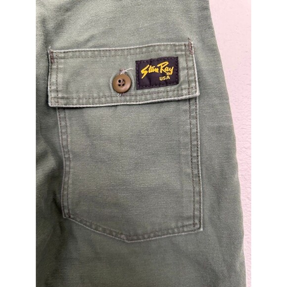 Stan Ray Vintage Fatigue Army Green Pants Tapered Leg Cotton Mens 28x32 Waist 28 - Picture 9 of 11
